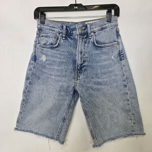 Rag & bone vintage bermuda mid rise raw hem denim shorts